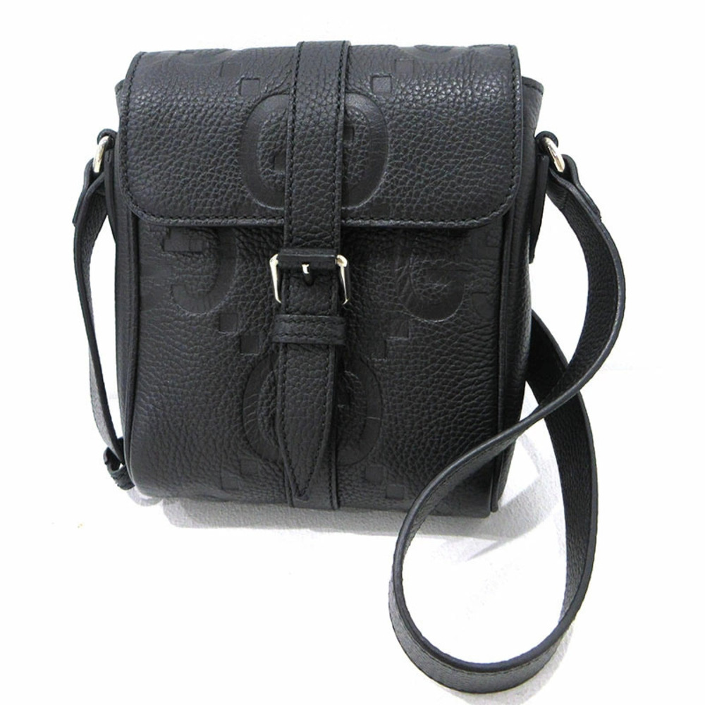 GUCCI Jumbo GG Messenger Shoulder Bag Black